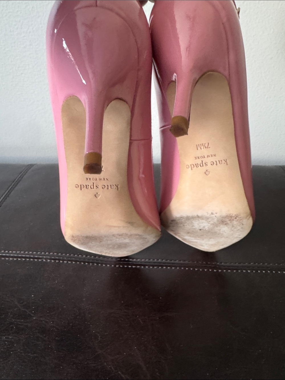 kate spade Pink Patent Leather Pointed-Toe Ankle-Strap Pumps - Picture 4 of 5